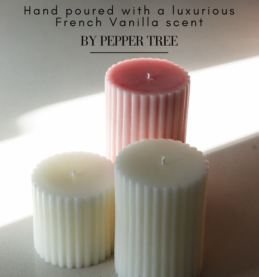 Pepper Tree Large Luxury Scented Ribbed Candles