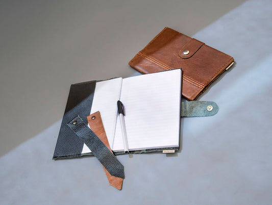 Leather A5 Notebook with clip